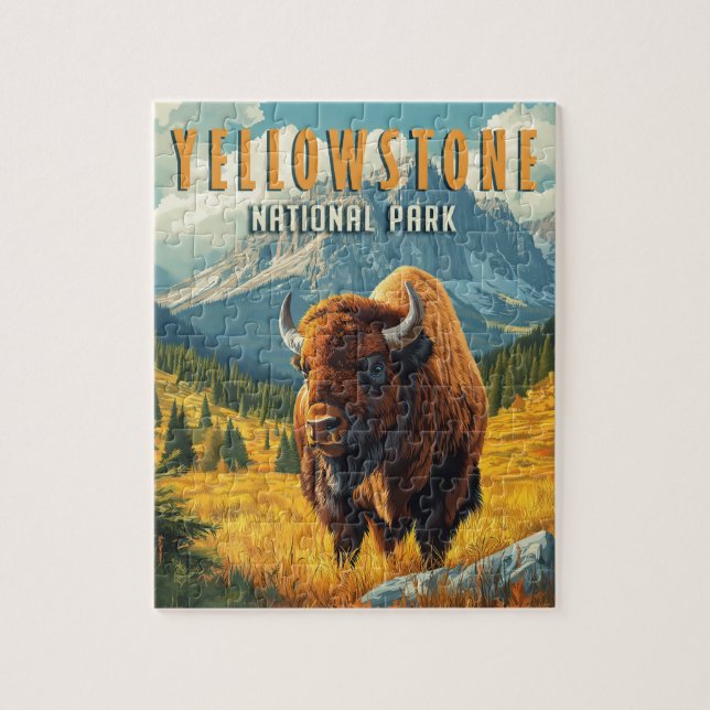 Yellowstone: A Retro Travel Jigsaw Puzzle (Vertical)
