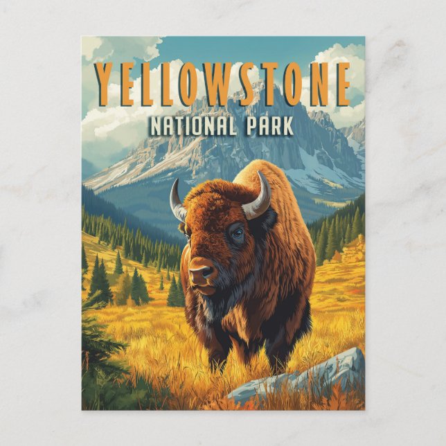 Yellowstone: A Retro Travel Postcard (Front)