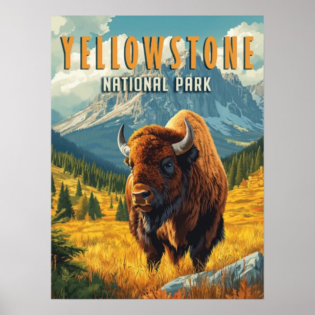 Yellowstone: A Retro Travel Poster (Front)