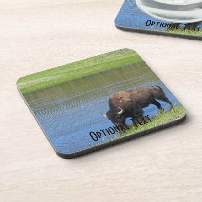 Yellowstone American Bison in Pond Coaster (Left Side)