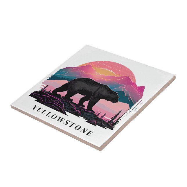 Yellowstone Bear Ceramic Tile (Side)