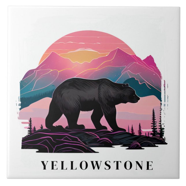 Yellowstone Bear Ceramic Tile (Front)