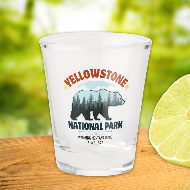 Yellowstone Bear – Cheers to the Great Outdoors Shot Glass (Creator Uploaded)