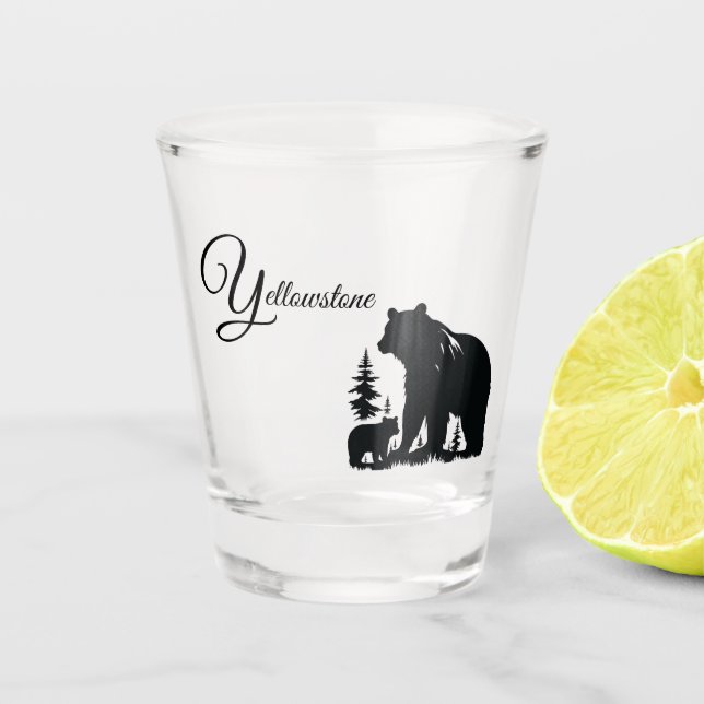 Yellowstone Bear Shot Glass (Front)