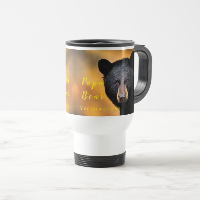 Yellowstone Bear Travel Mug-Papa Bear Travel Mug (Front Right)