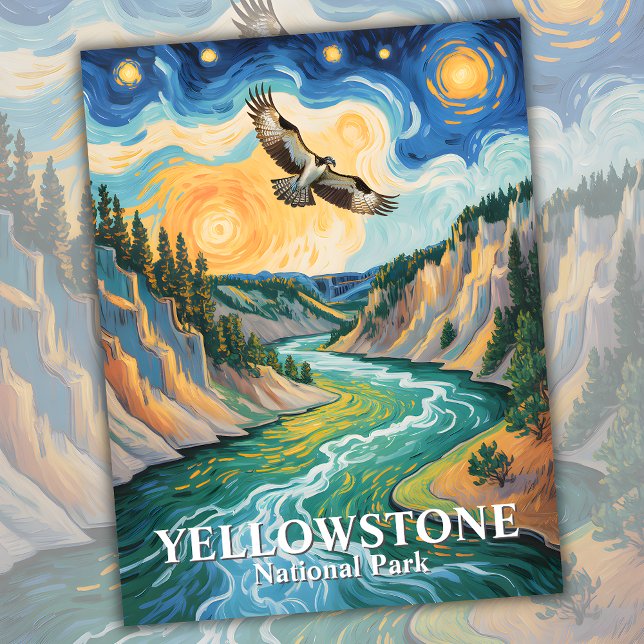 Yellowstone Bird Osprey Van Gogh Starry Night Postcard (Yellowstone Bird Osprey Van Gogh Starry Night Postcard)