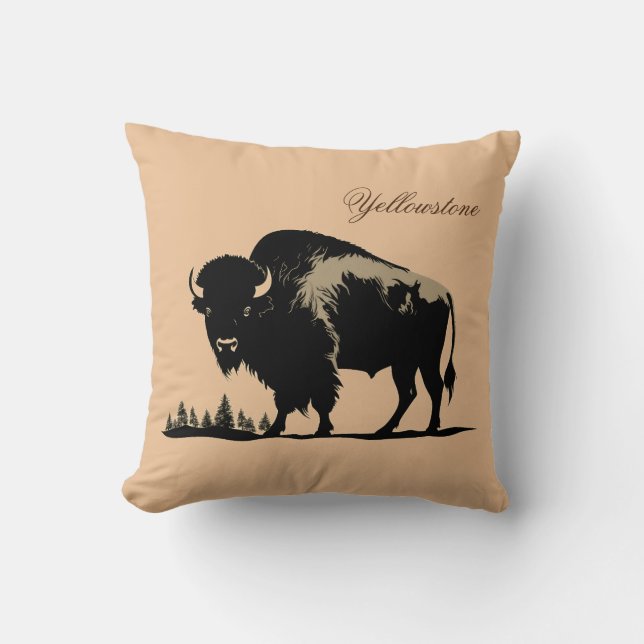 Yellowstone Buffalo Pillow (Front)