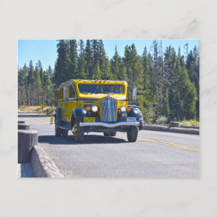 Yellowstone Bus Crosses the Fishing Bridge Postcard