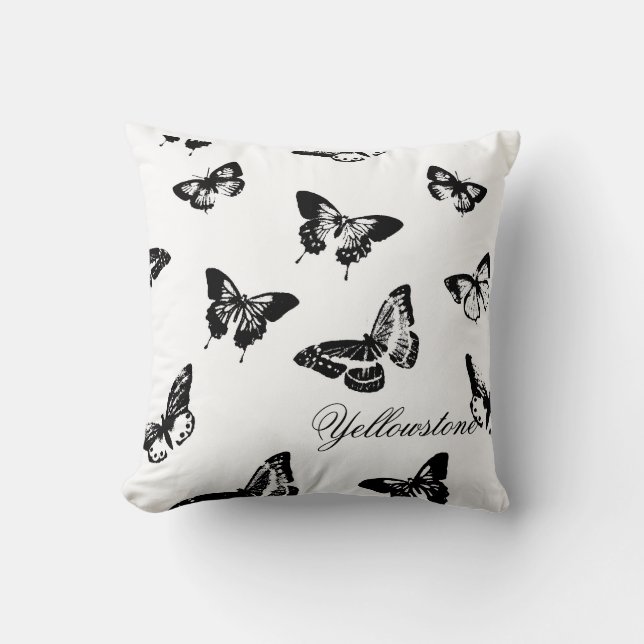 Yellowstone Butterflies Pillow (Front)