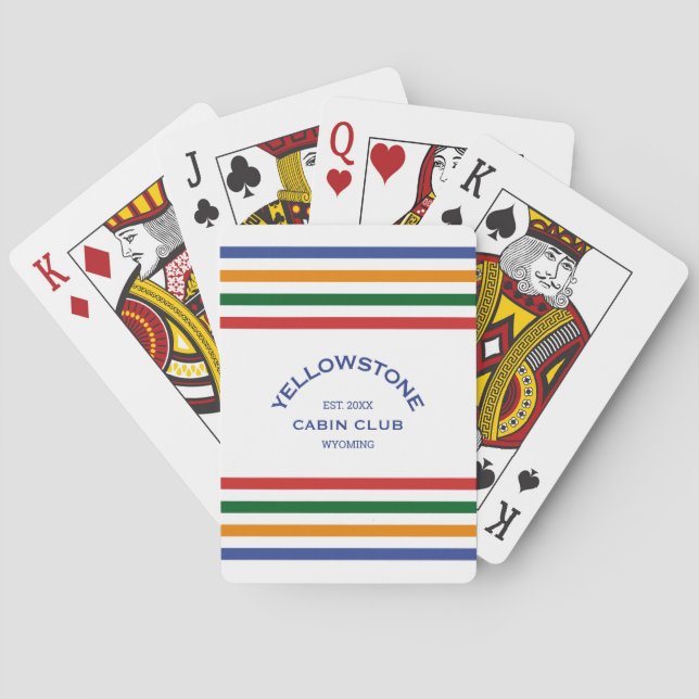 Yellowstone Cabin Club Custom Crest Park Stripe Playing Cards (Back)