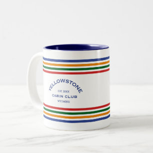 Yellowstone Cabin Club Custom Crest Park Stripe Two-Tone Coffee Mug