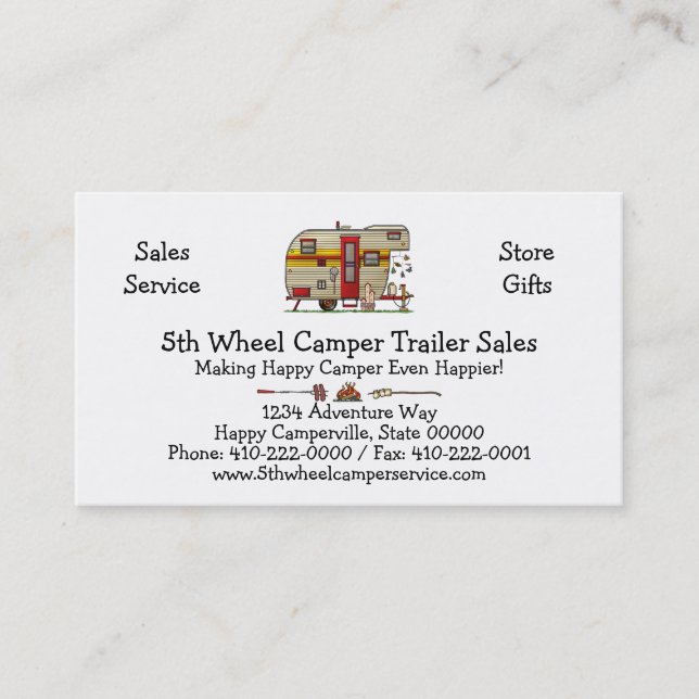 Yellowstone Camper Trailer M Business Card (Front)