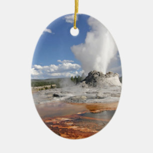 YELLOWSTONE CASTLE GEYSER CERAMIC TREE DECORATION