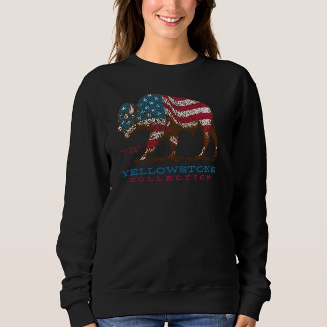 Yellowstone Collection Usa Buffalo Ranch Life Coun Sweatshirt (Front)