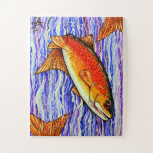 Yellowstone Cutthroat Trout Fish Fishing Stream Jigsaw Puzzle