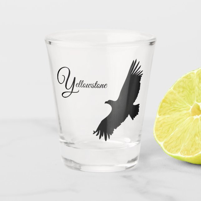 Yellowstone Eagle Shot Glass (Front)