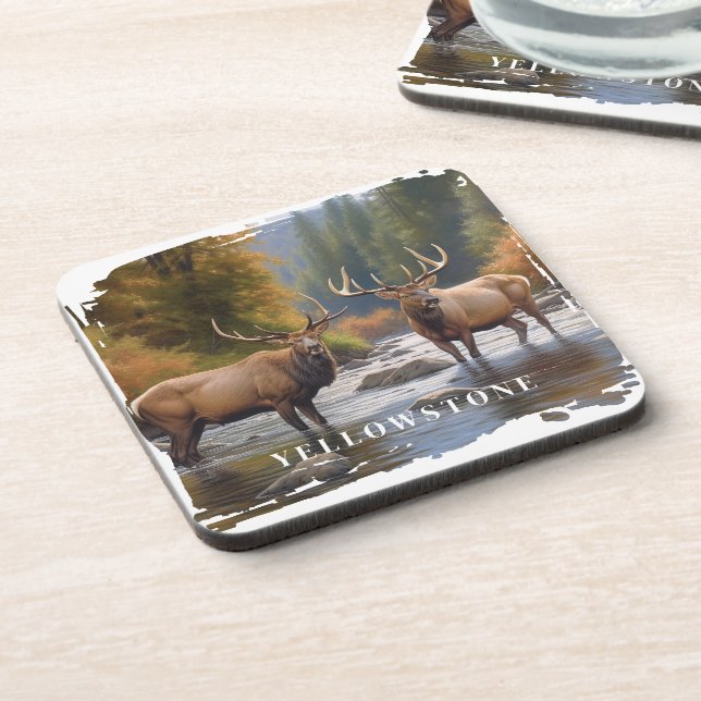 Yellowstone Elk Beverage Coaster (Left Side)