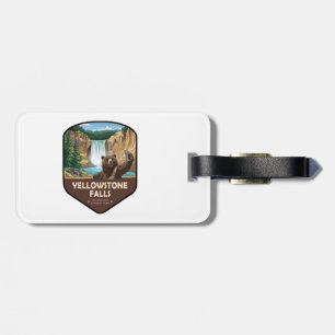 Yellowstone Falls Bear Selfie Shield Luggage Tag
