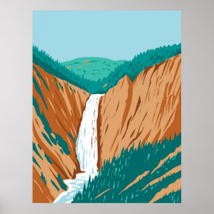 Yellowstone Falls Poster