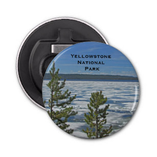 Yellowstone Frozen Lake Nature Photo National Park Bottle Opener