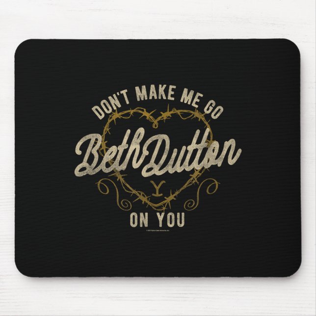 Yellowstone Go Beth On You Barbed Wire Heart Small Mouse Pad (Front)