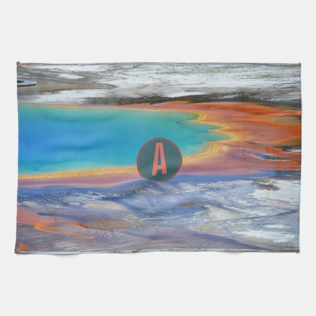 Yellowstone Grand Prismatic Hot Spring - Customise Tea Towel (Horizontal)