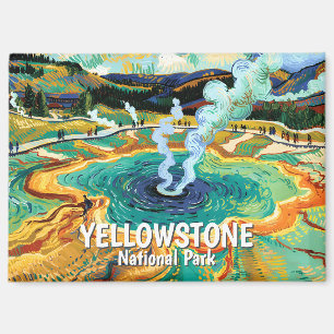Yellowstone Grand Prismatic Spring Van Gogh Custom Magnet