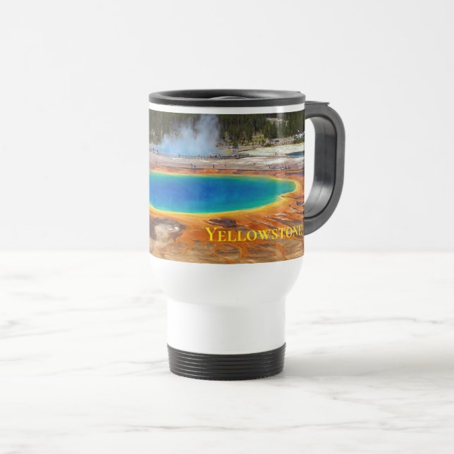 Yellowstone Hot Pots Travel Mug (Front Right)