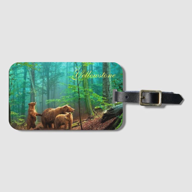 Yellowstone Luggage Tag-Bear Luggage Tag (Front Horizontal)