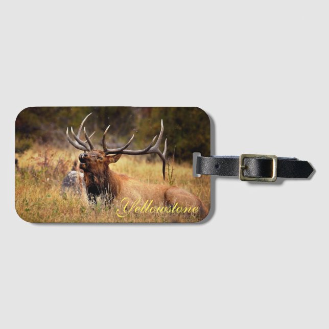 Yellowstone Luggage Tag-Elk Luggage Tag (Front Horizontal)