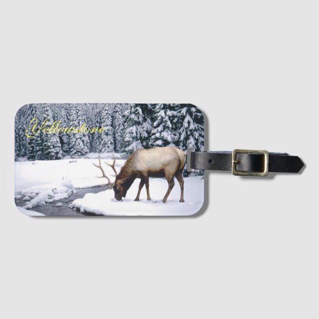 Yellowstone Luggage Tag-Elk Tag (Front Horizontal)