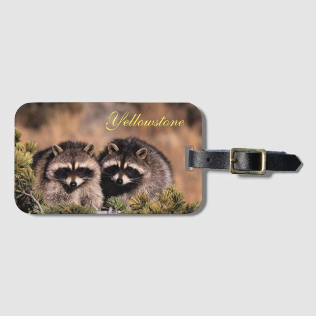 Yellowstone Luggage Tag-Racoons Tag (Front Horizontal)