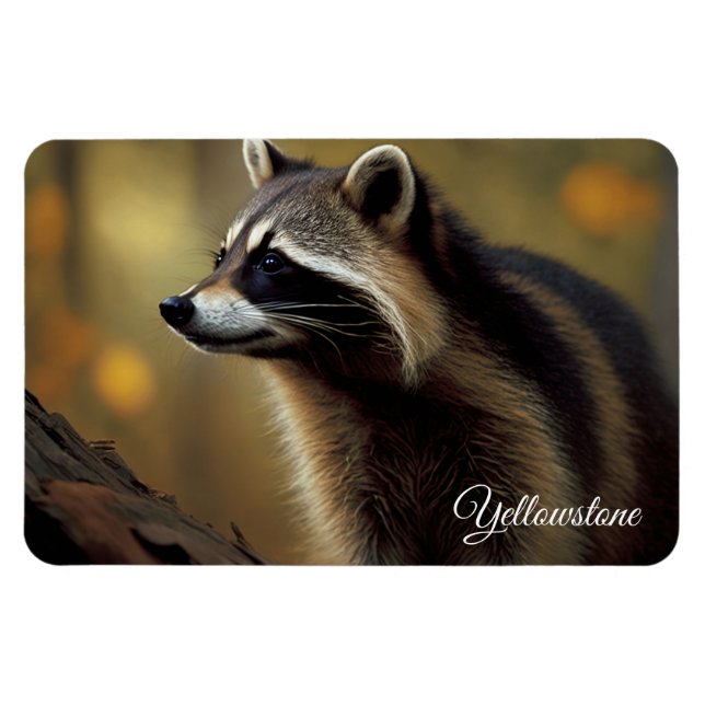 Yellowstone Magnet-Racoon Magnet (Horizontal)