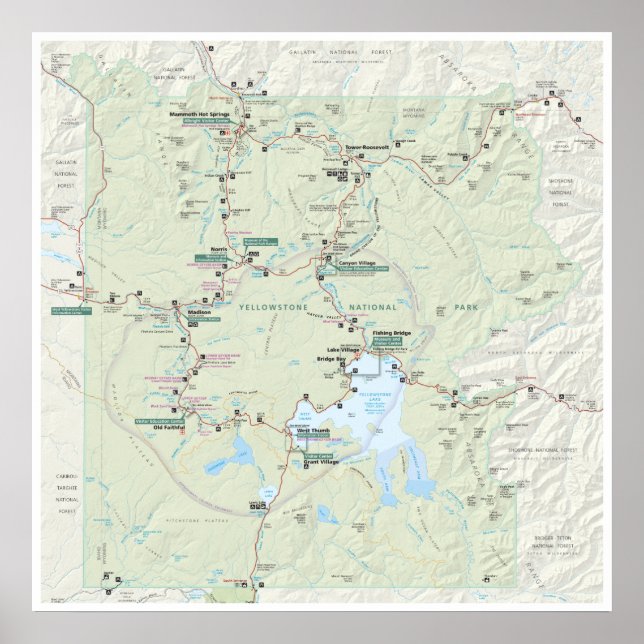 Yellowstone map poster (Front)