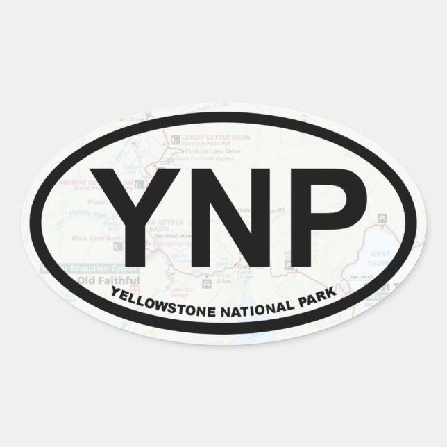Yellowstone map sticker (black text) (Front)