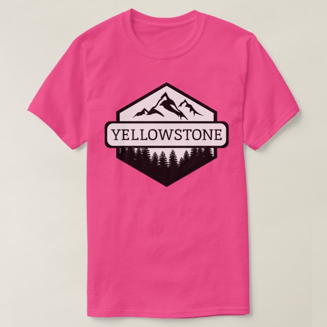 Yellowstone Montana Mountains and Trees TShirt 1 (Design Front)