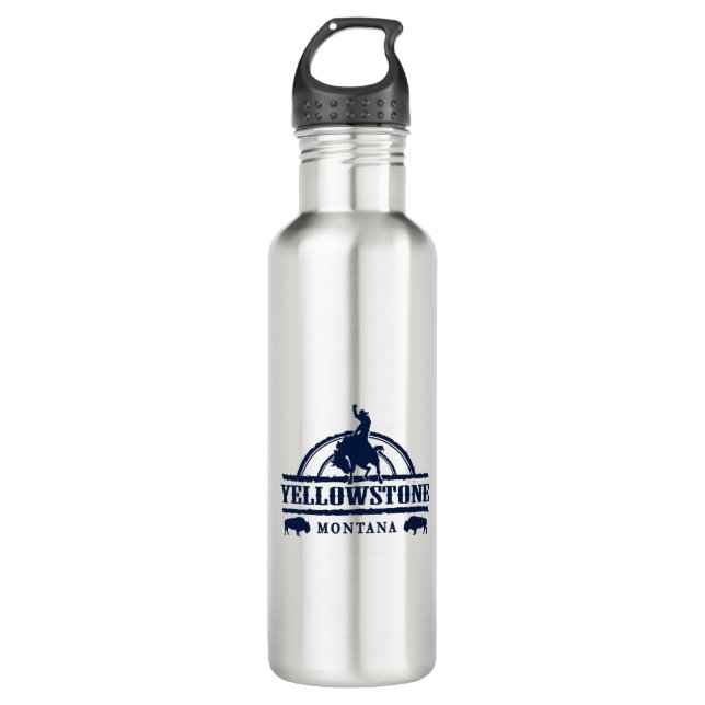 Yellowstone Montana Rodeo Cowboy 710 Ml Water Bottle (Front)