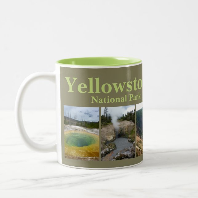 Yellowstone N.P. Collage Two-Tone Coffee Mug (Left)