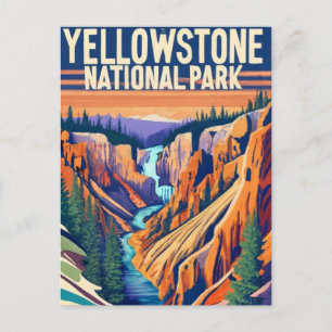 Yellowstone Nation Park Grand Canyon Holiday Postcard