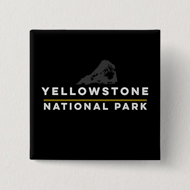Yellowstone National Park 15 Cm Square Badge (Front)