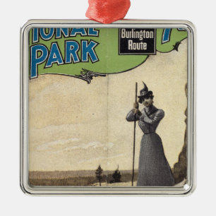 Yellowstone National Park 3 Metal Tree Decoration