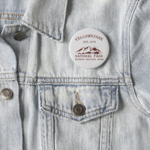 yellowstone national park 6 cm round badge