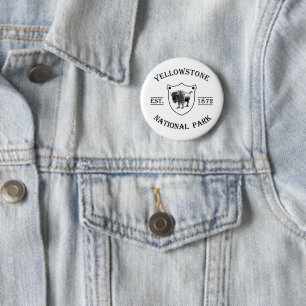 Yellowstone national park 6 cm round badge