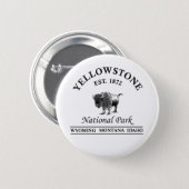 Yellowstone national park 6 cm round badge (Front & Back)