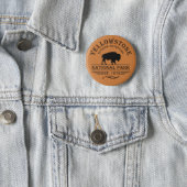 Yellowstone national park 6 cm round badge (In Situ)