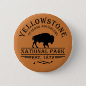 Yellowstone national park 6 cm round badge (Front)