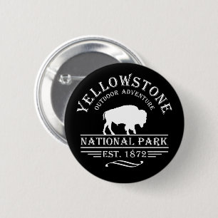yellowstone national park 6 cm round badge