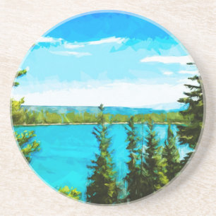 Yellowstone National Park Abstract Impressionism Coaster