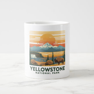Yellowstone National Park Adventure Design Large Coffee Mug