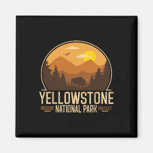 Yellowstone National Park Adventure Retro Vintage Magnet